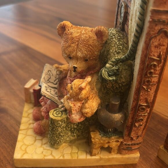 Vintage 1994 Mann Set of Teddy Bear Book Ends Teddy Tales Heavy - Picture 3 of 10